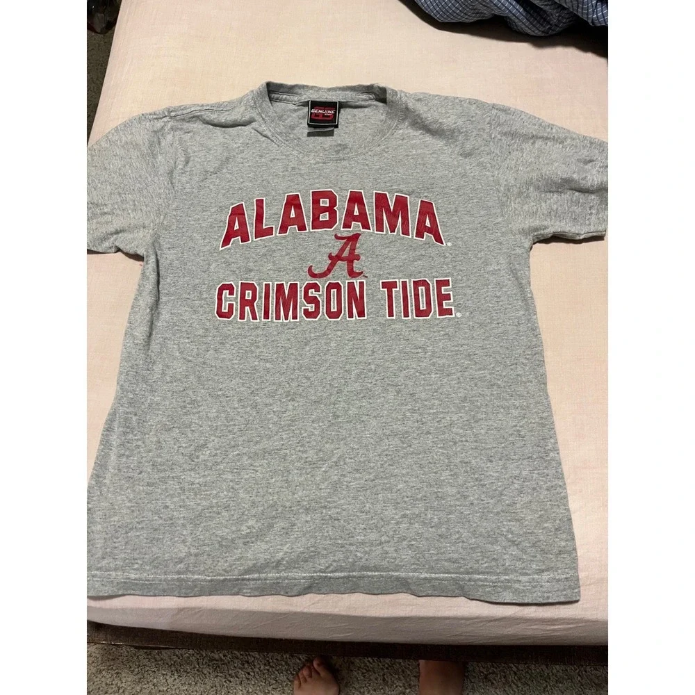 Alabama Crimson Tide Youth Large 14/16 T-Shirt Heather Gray‎ Genuine Stuff NCAA